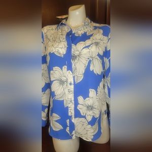 Banana republic woman's pxs shirt floral long sleeve